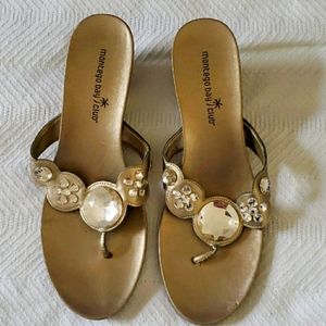 Montego Bay Club Gold Embellished Sandals